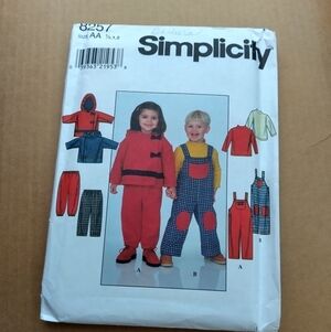 Simplicity Sewing Pattern 8257 Toddler Overalls Jacket Pants Top Sizes 1/2 1 2